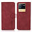 Leather Case Stands Flip Cover Holder D01Y for Vivo iQOO Neo6 5G Red