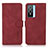 Leather Case Stands Flip Cover Holder D01Y for Vivo Y76s 5G Red