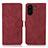 Leather Case Stands Flip Cover Holder D01Y for Xiaomi Poco C65 Red