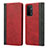 Leather Case Stands Flip Cover Holder D02T for Oppo A93 5G Red