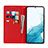 Leather Case Stands Flip Cover Holder D02T for Samsung Galaxy S22 5G