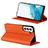 Leather Case Stands Flip Cover Holder D02T for Samsung Galaxy S22 Plus 5G Orange