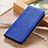 Leather Case Stands Flip Cover Holder D02Y for Motorola Moto G10 Power Blue