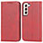 Leather Case Stands Flip Cover Holder D03T for Samsung Galaxy S23 Plus 5G Red