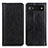 Leather Case Stands Flip Cover Holder D03Y for Google Pixel 7a 5G Black