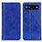 Leather Case Stands Flip Cover Holder D03Y for Google Pixel 7a 5G Blue