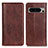 Leather Case Stands Flip Cover Holder D03Y for Google Pixel 8 Pro 5G Brown