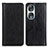 Leather Case Stands Flip Cover Holder D03Y for Huawei Honor 90 5G Black