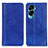 Leather Case Stands Flip Cover Holder D03Y for Huawei Honor 90 Lite 5G Blue