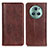 Leather Case Stands Flip Cover Holder D03Y for Huawei Honor Magic5 Pro 5G Brown