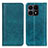 Leather Case Stands Flip Cover Holder D03Y for Huawei Honor X8a 4G Green