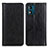 Leather Case Stands Flip Cover Holder D03Y for Motorola Moto E13 Black