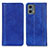 Leather Case Stands Flip Cover Holder D03Y for Motorola Moto G 5G (2023) Blue