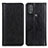 Leather Case Stands Flip Cover Holder D03Y for Motorola Moto G Power (2022) Black