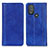 Leather Case Stands Flip Cover Holder D03Y for Motorola Moto G Power (2022) Blue