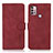 Leather Case Stands Flip Cover Holder D03Y for Motorola Moto G30 Red