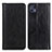 Leather Case Stands Flip Cover Holder D03Y for Motorola Moto G50 5G Black