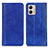 Leather Case Stands Flip Cover Holder D03Y for Motorola Moto G53 5G Blue