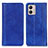 Leather Case Stands Flip Cover Holder D03Y for Motorola Moto G53j 5G Blue