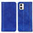 Leather Case Stands Flip Cover Holder D03Y for Motorola Moto G73 5G Blue