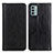 Leather Case Stands Flip Cover Holder D03Y for Nokia G22 Black