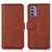 Leather Case Stands Flip Cover Holder D03Y for Nokia G42 5G Brown