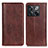 Leather Case Stands Flip Cover Holder D03Y for OnePlus 10T 5G Brown