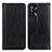 Leather Case Stands Flip Cover Holder D03Y for Oppo F19 Black