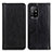 Leather Case Stands Flip Cover Holder D03Y for Oppo F19 Pro+ Plus 5G Black