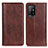 Leather Case Stands Flip Cover Holder D03Y for Oppo F19 Pro+ Plus 5G Brown