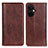 Leather Case Stands Flip Cover Holder D03Y for Oppo K11x 5G Brown