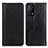 Leather Case Stands Flip Cover Holder D03Y for Oppo K9 5G Black