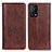 Leather Case Stands Flip Cover Holder D03Y for Oppo K9 5G Brown