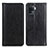 Leather Case Stands Flip Cover Holder D03Y for Oppo Reno5 F Black