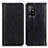 Leather Case Stands Flip Cover Holder D03Y for Oppo Reno5 Z 5G Black