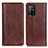 Leather Case Stands Flip Cover Holder D03Y for Oppo Reno5 Z 5G Brown