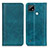 Leather Case Stands Flip Cover Holder D03Y for Realme C21 Green