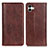 Leather Case Stands Flip Cover Holder D03Y for Samsung Galaxy A04 4G Brown