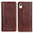 Leather Case Stands Flip Cover Holder D03Y for Samsung Galaxy A23s Brown