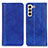 Leather Case Stands Flip Cover Holder D03Y for Samsung Galaxy S22 Plus 5G Blue