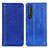 Leather Case Stands Flip Cover Holder D03Y for Sony Xperia 1 III Blue