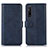 Leather Case Stands Flip Cover Holder D03Y for Sony Xperia 1 V Blue