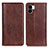 Leather Case Stands Flip Cover Holder D03Y for Xiaomi Poco C50 Brown