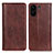 Leather Case Stands Flip Cover Holder D03Y for Xiaomi Poco C65 Brown