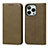 Leather Case Stands Flip Cover Holder D04T for Apple iPhone 14 Pro Green