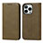 Leather Case Stands Flip Cover Holder D04T for Apple iPhone 15 Pro