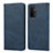 Leather Case Stands Flip Cover Holder D04T for Oppo A54 5G Blue