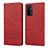 Leather Case Stands Flip Cover Holder D04T for Oppo A74 5G Red