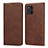 Leather Case Stands Flip Cover Holder D04T for Oppo Find X3 Pro 5G Brown