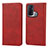 Leather Case Stands Flip Cover Holder D04T for Oppo Reno5 A Red